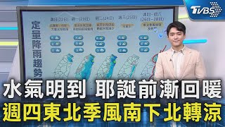 水氣明到 耶誕前漸回暖 週四東北季風南下北轉涼｜TVBS新聞 @TVBSNEWS02