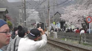 2019.04.07　SLパレオ　長瀞駅　【汽笛注意】