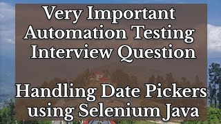 date Picker using Selenium #java #selenium #testng part 3