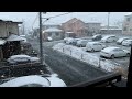 0735 タケボーの今日pon 物凄い勢いで雪が降り短時間で道路が白くなった