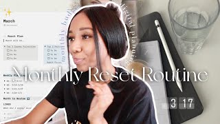 Plan with me for March 2022 🌸 ~ monthly reset & goal setting (notion tour & digital planner)