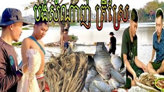 បង់សំណាញ់ត្រីស្រែ/Pay for fish net to cook ripe tamarind fish sauce #fishing