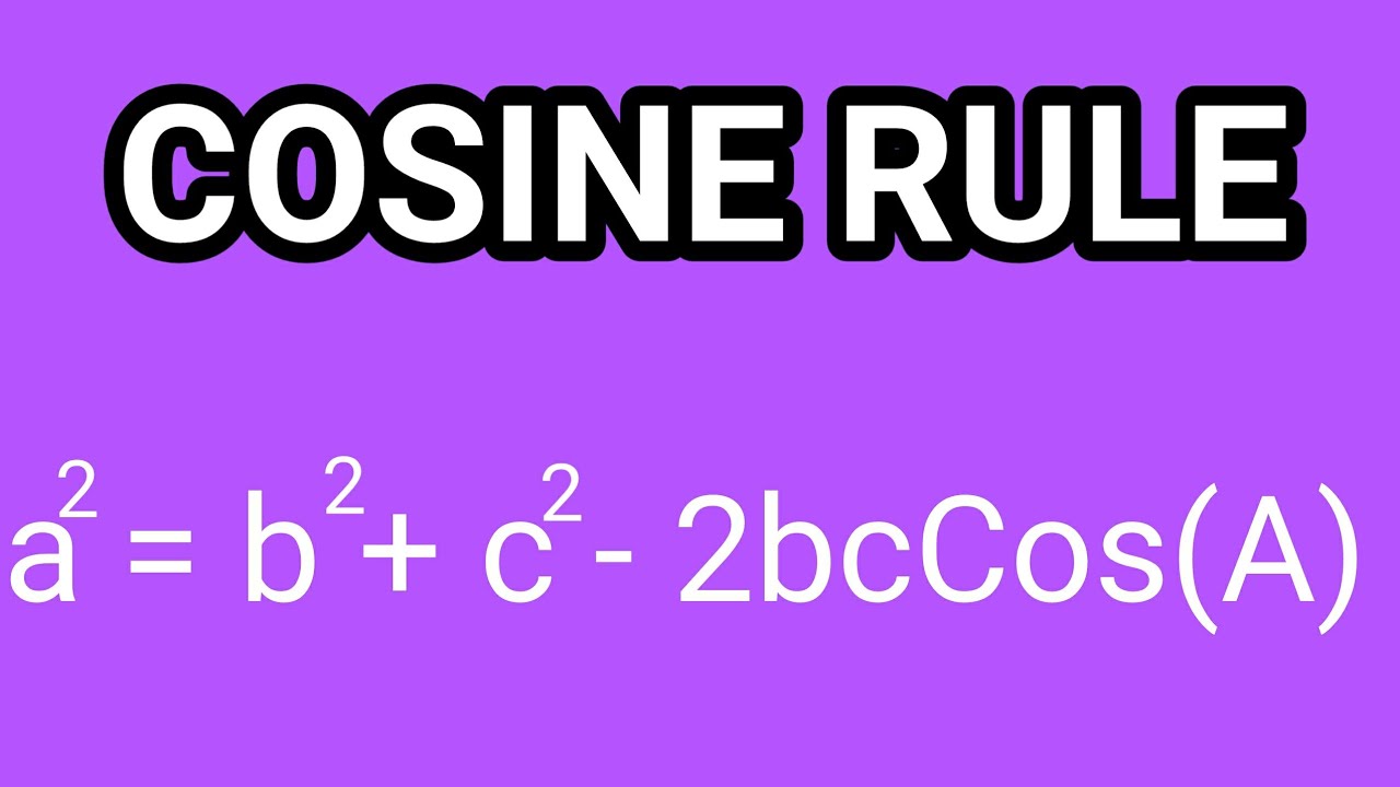 The Cosine Rule GCSE 9-1 Maths - YouTube