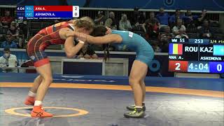 1/4 WW - 55 kg: A. ANA (ROU) v. A. ASHIMOVA (KAZ)