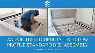 Aadvik Tufted Upholstered Standard Bed Assembly | How to Assemble A Platform Bed (Step By Step)