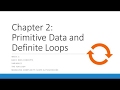 Building Java Programs Ch 2 Lecture - Primitive Data & Definite Loops
