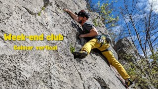 Escalade sur de belles cannelures au Grand-Bornand - Week-end club Colmar vertical