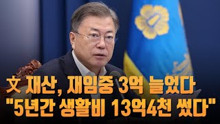 文 재산, 재임중 3억 늘었다…\