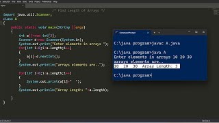 program to find length of array | java programming