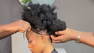 How To Create A Side Bang With Afro On Short Natural Hair | How To Style Natural Hair