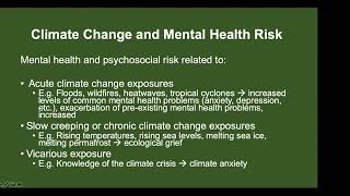 Climate Change & Mental Health Breakout Session - Dr. Jura Augustinavicius