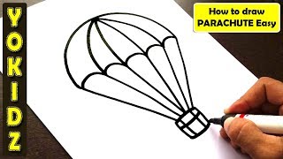 How to draw PARACHUTE Easy