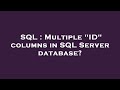 SQL : Multiple 