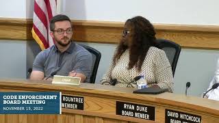 Code Enforcement Board Meeting - November 15, 2022