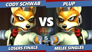 Tipped Off 15 LOSERS FINALS - Cody Schwab (Fox) Vs. Plup (Fox) Smash Melee - SSBM