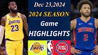 Detroit Pistons Vs Los Angeles Lakers  Game Highlights 2nd-Qtr | Dec 23,2024 | NBA TODAY