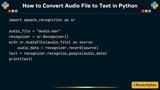 How to Convert Audio File to Text in Python