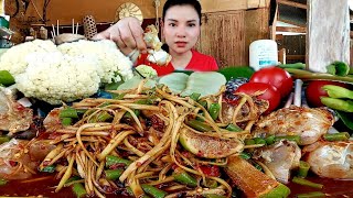 ส้มตำปูม้า เผ็ดนัวร์น้ำปลาร้าเเกล้มผักสดเต็มถาด|ส้มซ่าพาเเซ่บ 3 กุมภาพันธ์ ค.ศ. 2023