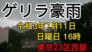 【雷】7月11日 日曜日16時 東京23区西部ゲリラ豪雨【音量注意】#ゲリラ雷雨#雷#ゲリラ豪雨