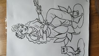 how to draw maa laxmi for laxmi puja special,laxmi thakur drawing,maa laxmi ki easy line drawing,
