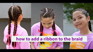 how to add ribbon to a braid