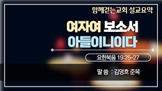 [설교요약] 여자여 보소서 아들이니이다 / 요한복음 15:25~27 (함께걷는교회 김영호 준목)