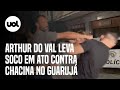 Arthur do Val, o Mamãe Falei, é agredido com soco durante ato contra chacina no Guarujá