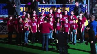 Shakopee Area Catholic School Sings U.S. and Canadian Anthems