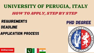 University of Perugia/ Requirements/ Deadline/ Application process for PhD