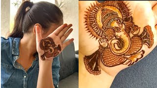 ganesha mehndi | how to draw ganesha using mehndi | @riya_spicky_555