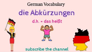 Die Abkürzungen in Deutsche Grammatik || Most common used Short Forms in German Language