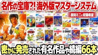 マスターシステムミニ収録必至!? 海外のマスターシステムで発売された国内未発売の名作ゲーム66本を紹介。アーケードゲームやレトロゲームファン好きが唸る有名作品ばかり。