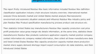 United States Residue Wax Industry 2015 Market Research Report