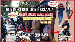 Sunmori Berujung Belanja | Riding Bareng Mamih Milent #motovlog #zx25r #ladiesbiker