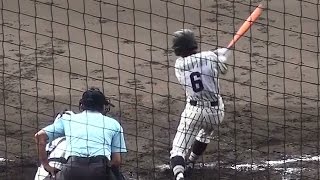 平良桐哉 選手（八重山商工）　左へ3安打！　第65回沖縄県高校野球秋季大会 3回戦　八重山商工ｖｓ与勝　H27.9.26　コザしんきんスタジアム