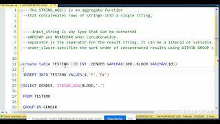 How to use STRING AGG function in Microsoft SQL Server