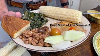 BEST SUMMER SUPPER EVER! Butter Beans & Peas, Spinach, Roastnears, and I Almost Forgot the Carrots!