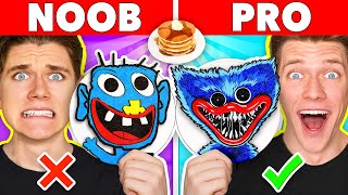 Minecraft NOOB vs PRO: Pancake Art Challenge! How To Make Rainbow Friends vs Roblox Security Build