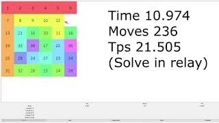 6x6 sliding puzzle in 10.974