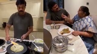 #Chiranjeevi Cooking Dosa For His Mother | #BeTheRealMan Challenge