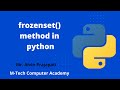 Python Tutorials for beginners-frozenset in python