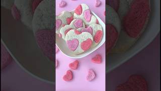 Use your favorite sugar cookie recipe 🩷 #valentinesday #valentinescookies #heartcookies