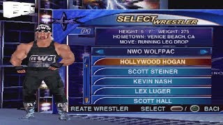 WCW Mayhem Character Select Screen Roster Including All Unlockables