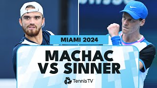 Jannik Sinner vs Tomas Machac Entertaining Match Highlights | Miami Open 2024 Quarter-Final