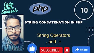 String Concatenation in PHP | String Operators | PHP Tutorial in Hindi | CodeWithSarvesh