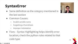 Intro to Python Errors - MiniLec 1