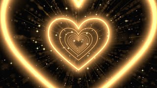 Brown Heart🤎Neon Lights Love Heart Tunnel Background | Heart Background | Moving Background