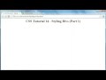 CSS Tutorial 14 - Styling Divs (Height, Width, Borders)