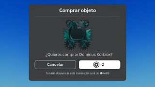 ¡RÁPIDO! SOLO ENTRA Y RECLAMA DOMINUS DE KORBLOX (y otros 3 items gratis)