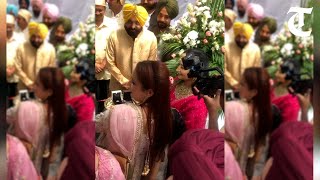 Bhagwant Mann cuts the customary ribbon ahead of the Anand Karaj ceremony at CM's residence